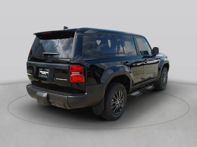 The rear view of a Toyota Land Cruiser