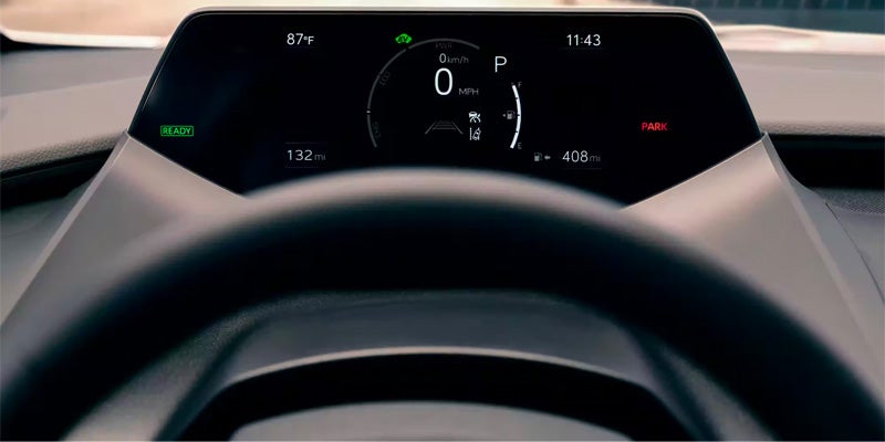 View over the dash in a 2024 Toyota Prius in Bishop, CA