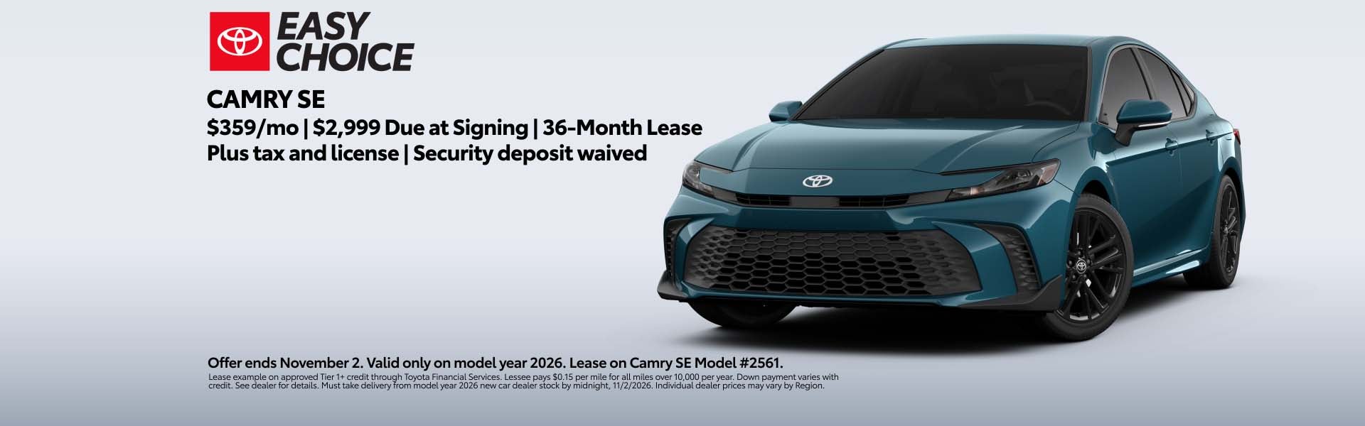 Toyota Camry October offers